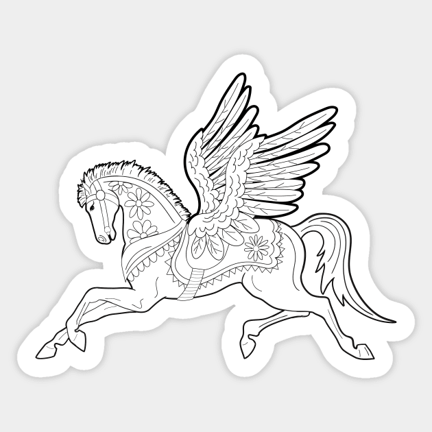 Floral Pegasus Sticker by SWON Design